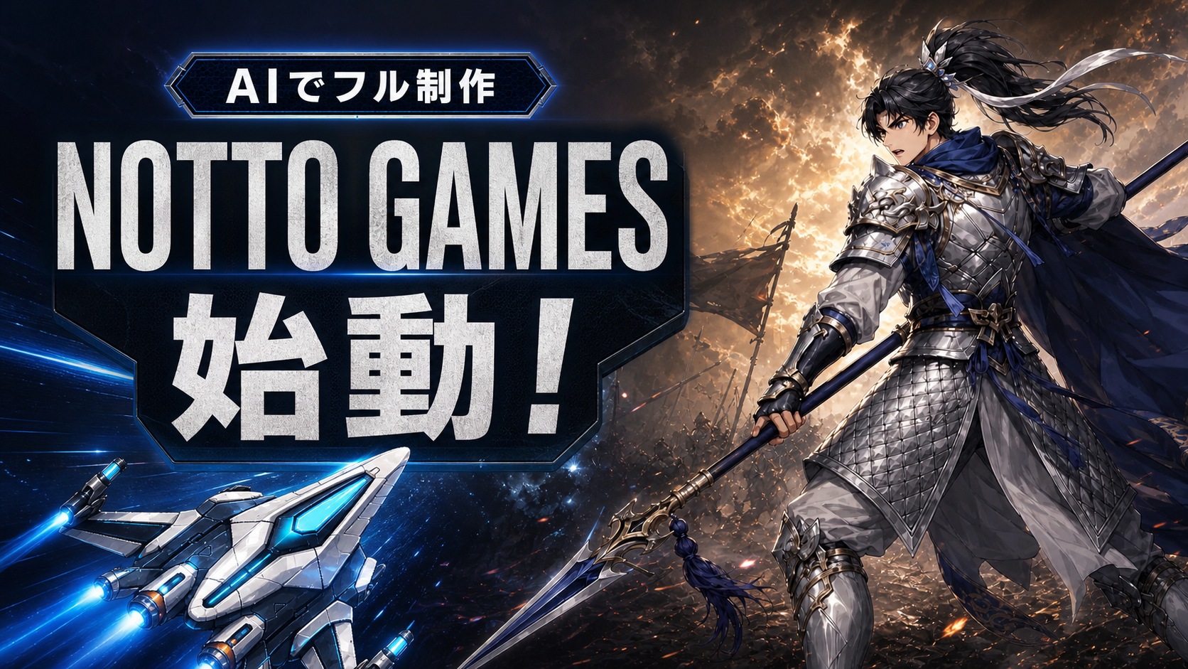 AIをフル活用して個人開発ゲームブランドNOTTO GAMESを始めたことを伝えるSCROOM NEWSサムネイル