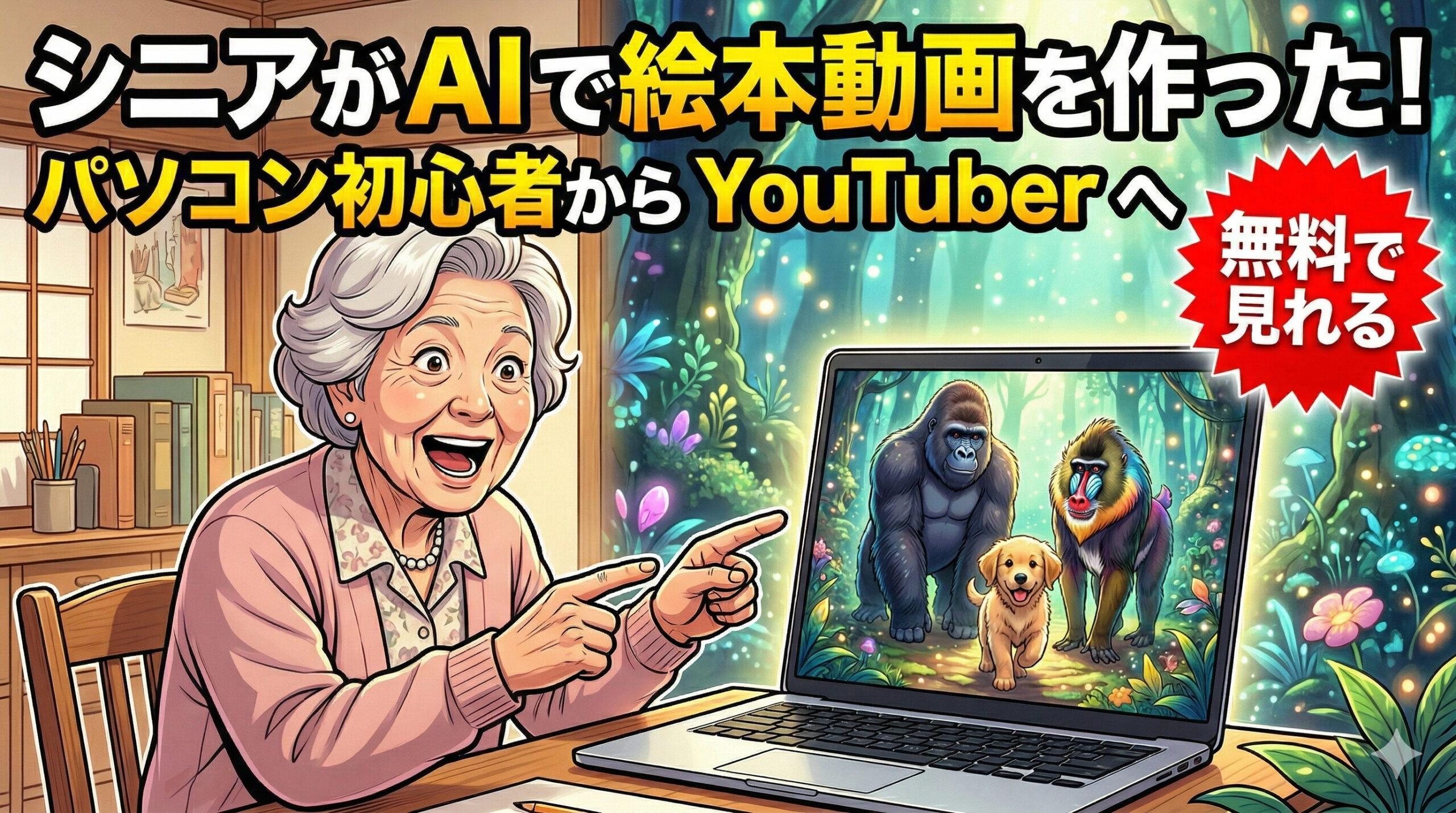 AIで絵本動画を制作!D・M様のYouTubeチャンネル「優しいゴリラモモ」をご紹介のアイキャッチ画像
