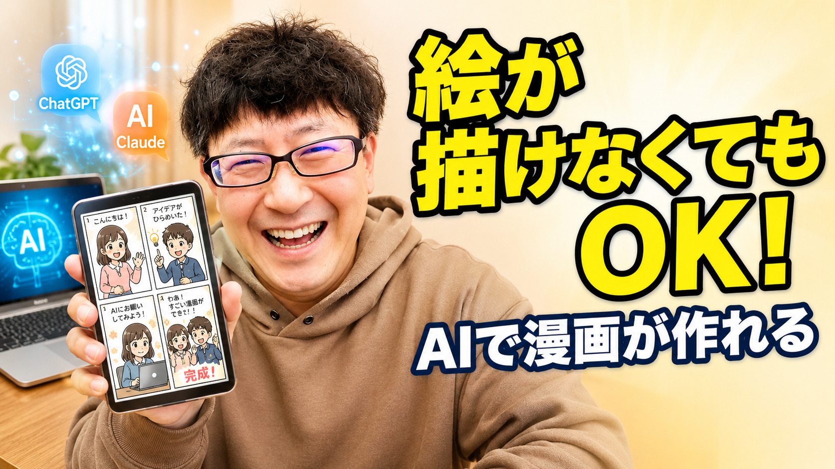 絵が描けなくてもAIで4コマ漫画が作れる!Instagram副業に挑戦します!のアイキャッチ画像